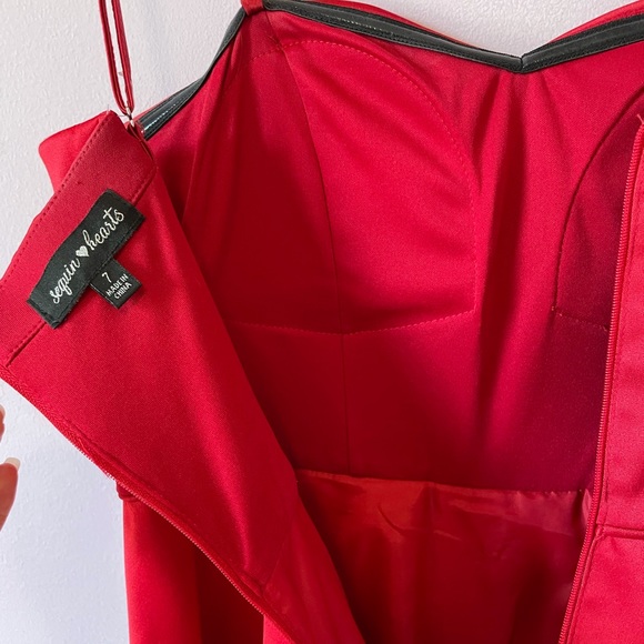 • silky sweetheart ruby red mini dress • - Picture 7 of 13